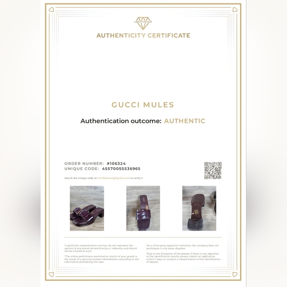 Authentic Gucci Plum Leather Wood Block Heel Slip On Slides Sandals Sz 37 US 6.5 - Picture 12 of 12